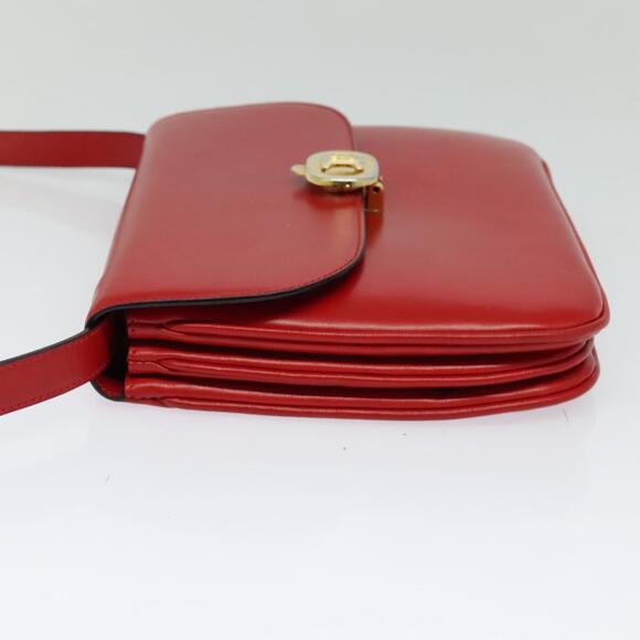 CELINE Shoulder Bag Leather Red Gold - Picture 4 of 13